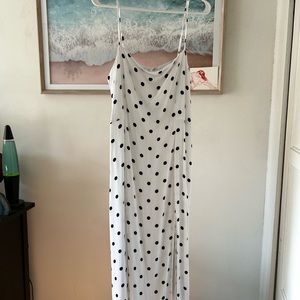 Banana Republic white and black polka dot dress, size 12